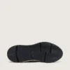 Baskets pour femme à Running Sole en nylon crème et cuir, ornées d’une étoile en cuir vert