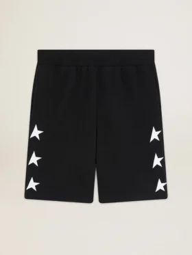 Bermuda noir pour homme avec des étoiles blanches