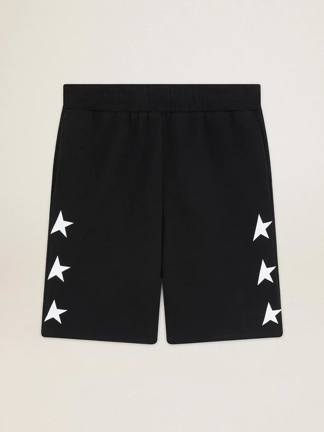 Bermuda noir pour homme avec des étoiles blanches
