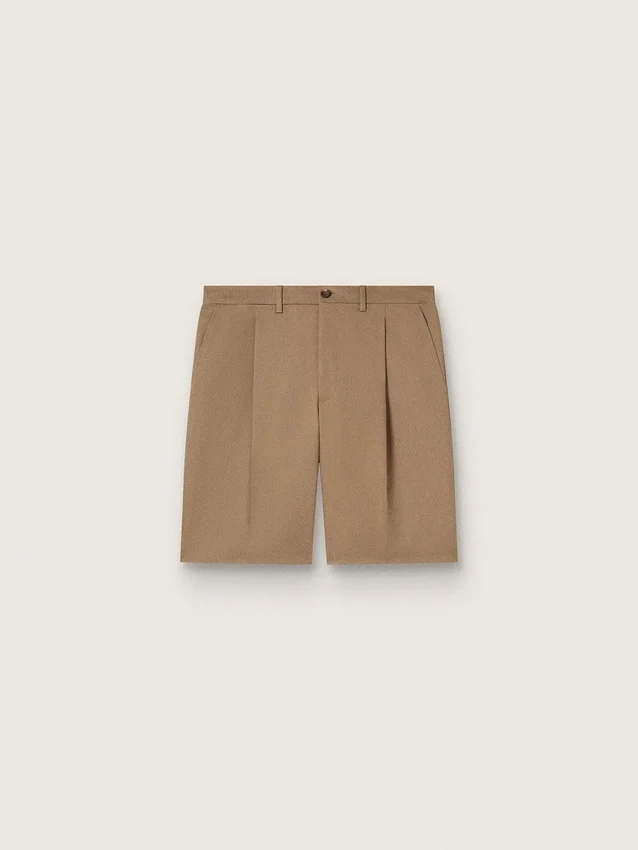 Bermuda pour homme en coton beige
