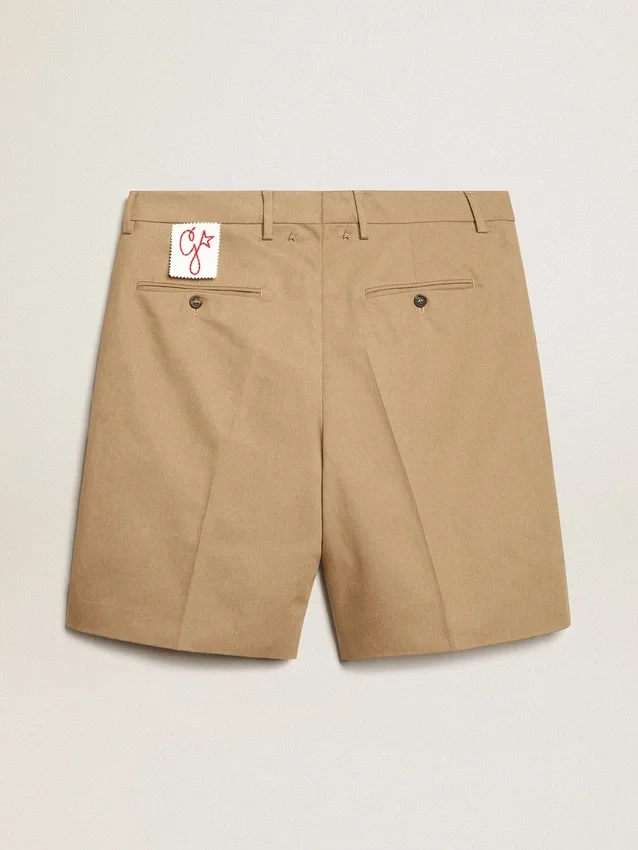 Bermuda pour homme en coton beige