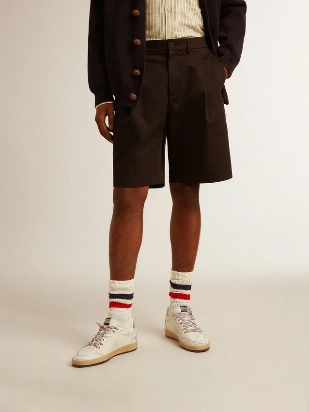 Bermuda pour homme en coton noir