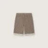 Bermuda unisexe en maille gris tourterelle