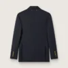 Blazer bleu foncé à double boutonnage pour femme