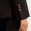 Blazer bleu foncé à double boutonnage pour femme