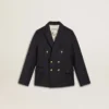 Blazer bleu foncé à double boutonnage pour garçons