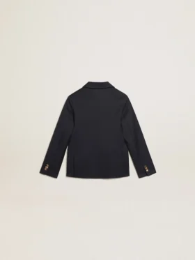 Blazer bleu foncé à double boutonnage pour garçons
