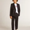 Blazer bleu foncé à double boutonnage pour garçons