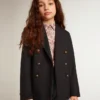 Blazer bleu foncé à double boutonnage pour garçons