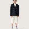 Blazer bleu foncé à double boutonnage pour garçons