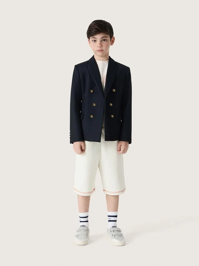 Blazer bleu foncé à double boutonnage pour garçons