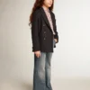 Blazer bleu foncé à double boutonnage pour garçons