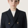 Blazer bleu foncé à double boutonnage pour garçons