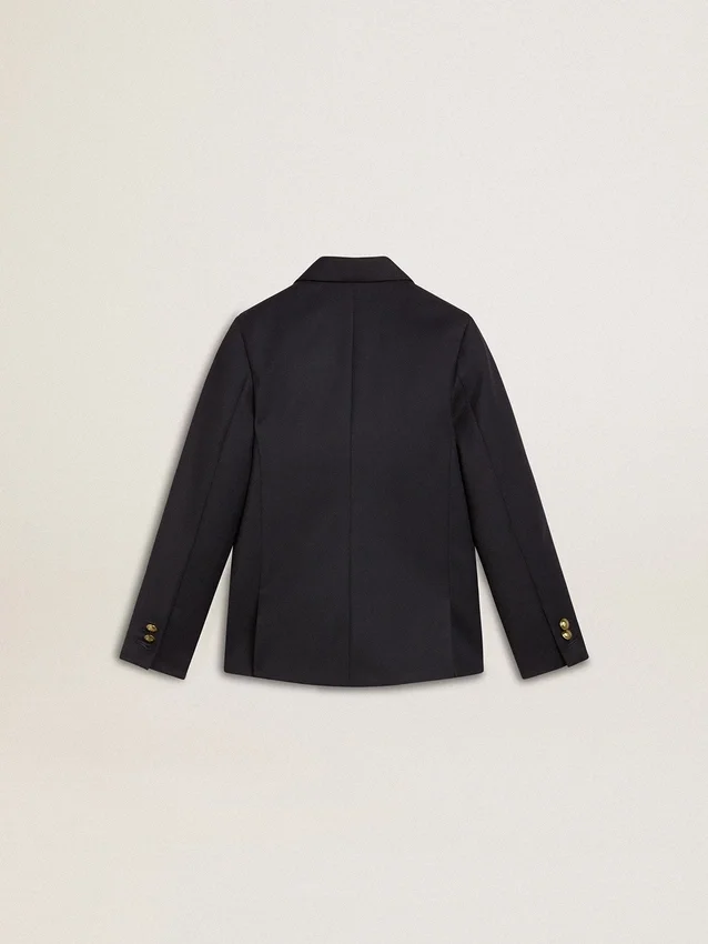 Blazer bleu foncé à double boutonnage pour garçons