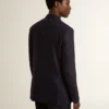 Blazer double boutonnage en laine bleu nuit pour homme