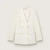 Blazer femme blanc vieilli à double boutonnage