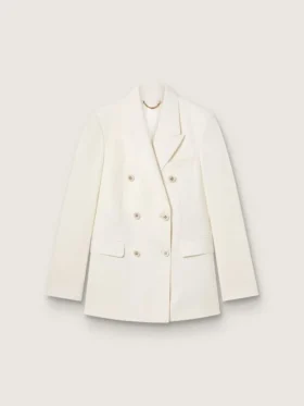 Blazer femme blanc vieilli à double boutonnage