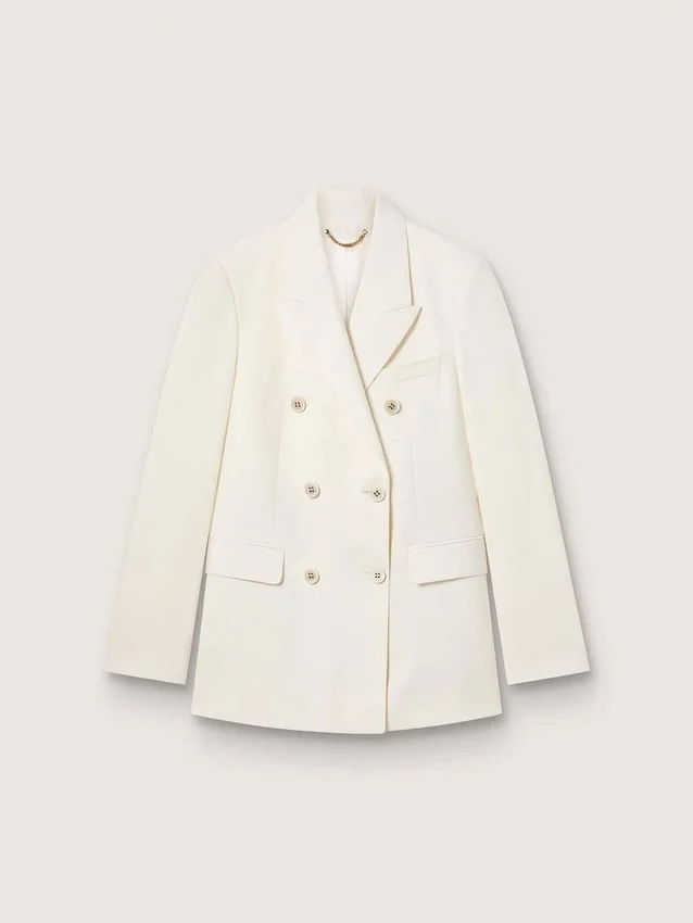 Blazer femme blanc vieilli à double boutonnage