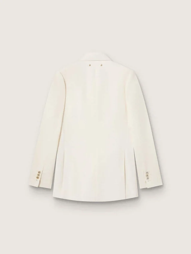 Blazer femme blanc vieilli à double boutonnage