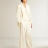 Blazer femme blanc vieilli à double boutonnage
