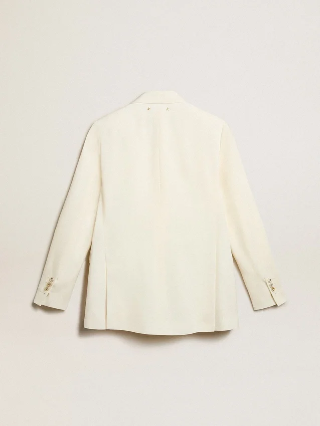 Blazer femme blanc vieilli à double boutonnage