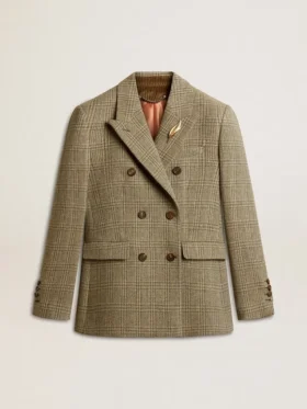 Blazer femme à double boutonnage en laine Shetland