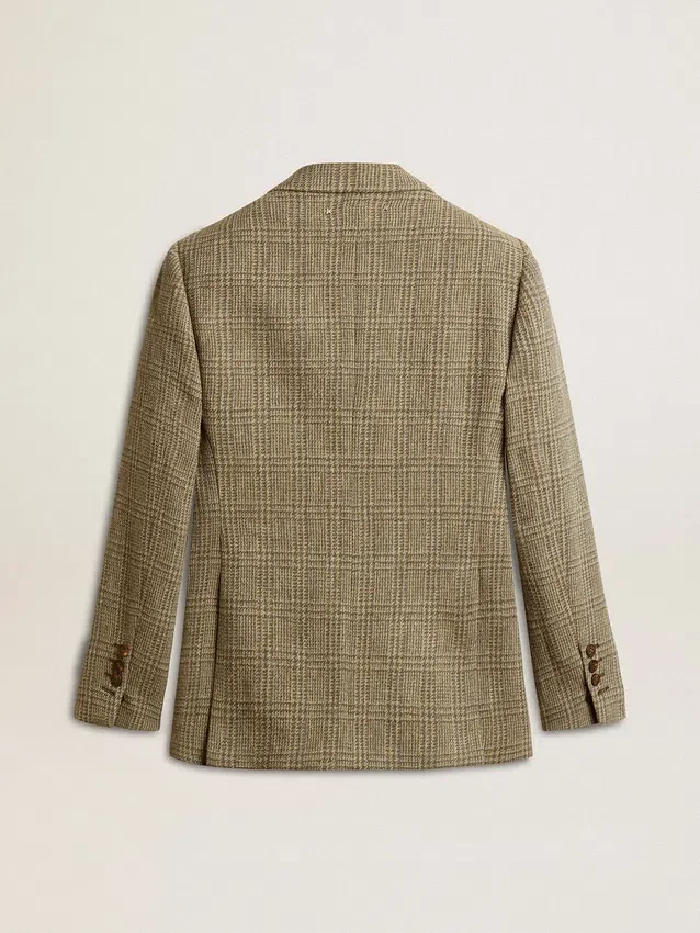 Blazer femme à double boutonnage en laine Shetland
