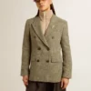 Blazer femme à double boutonnage en laine Shetland
