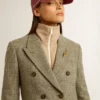 Blazer femme à double boutonnage en laine Shetland