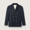 Blazer homme à double boutonnage bleu foncé