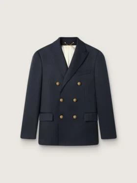 Blazer homme à double boutonnage bleu foncé