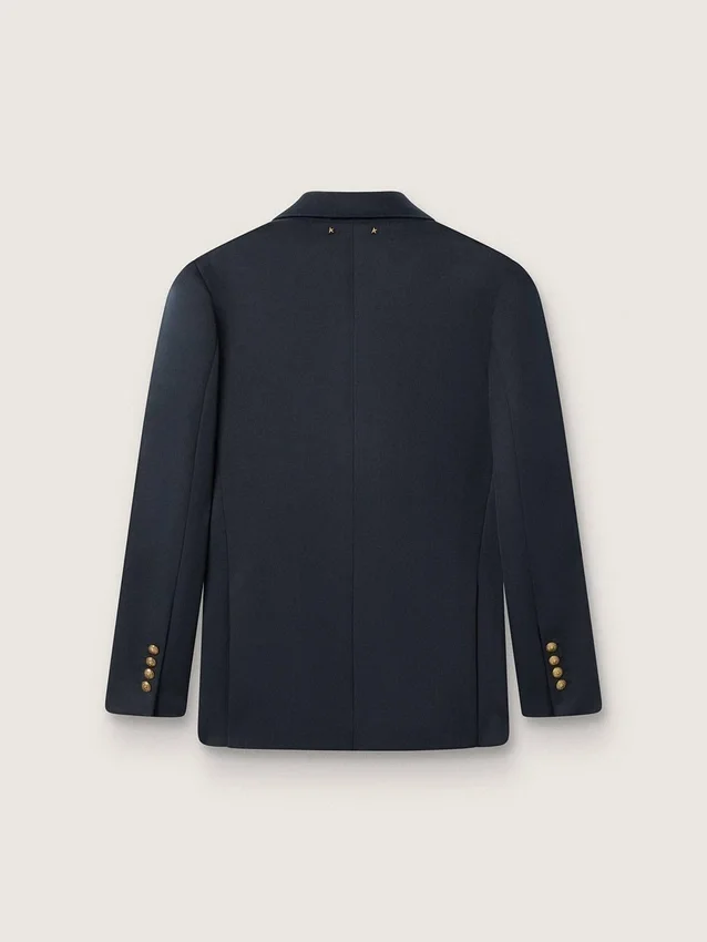 Blazer homme à double boutonnage bleu foncé