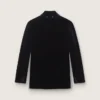 Blazer homme à double boutonnage en velours noir avec revers en satin noir