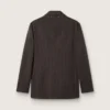 Blazer homme à simple boutonnage en laine marron foncé à fines rayures