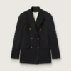 Blazer noir à double boutonnage pour femme