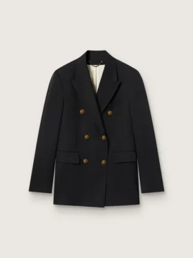 Blazer noir à double boutonnage pour femme