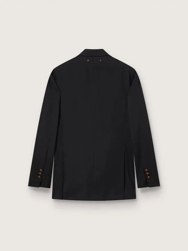 Blazer noir à double boutonnage pour femme