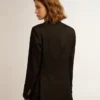 Blazer noir à double boutonnage pour femme