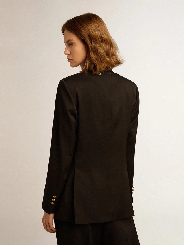 Blazer noir à double boutonnage pour femme