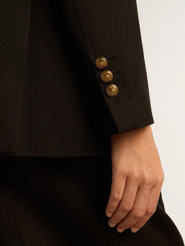 Blazer noir à double boutonnage pour femme