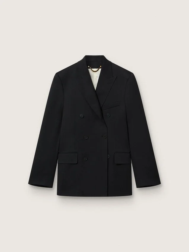 Blazer noir à double boutonnage pour homme