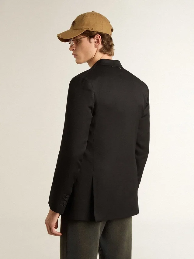 Blazer noir à double boutonnage pour homme