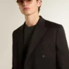 Blazer noir à double boutonnage pour homme