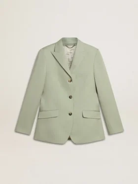 Blazer pour femme en laine vert sauge