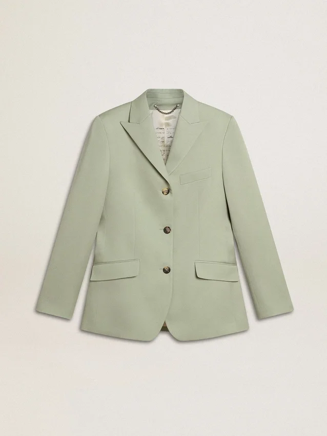 Blazer pour femme en laine vert sauge