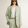 Blazer pour femme en laine vert sauge