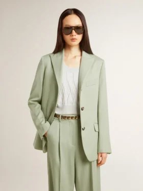 Blazer pour femme en laine vert sauge
