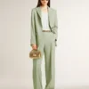 Blazer pour femme en laine vert sauge