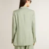 Blazer pour femme en laine vert sauge