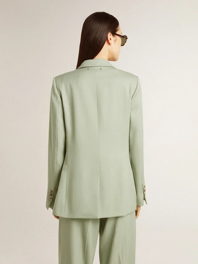 Blazer pour femme en laine vert sauge